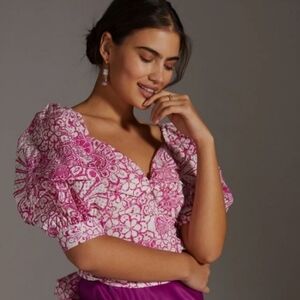 Anthropologie Maeve Printed Tie Back Crop Top Size Mediu.